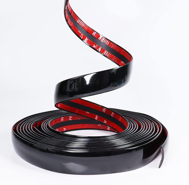 SBWLKJ 22FT Automotive Trim Molding 1"(25mm) Wide Glossy Black Car Side Moldings Self Adhesive UV Protected Scratch-Proof for All Vehicles Body Door Window Bumper - Image 3